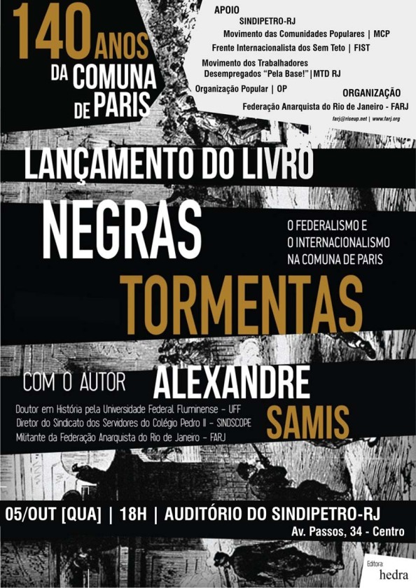 Lançamento do Livro Negras Tormentas de Alexandre Samis